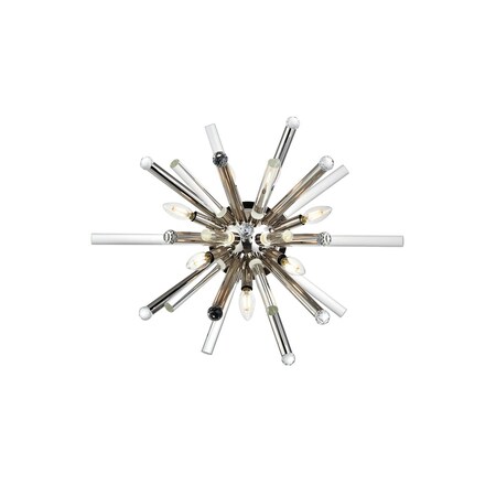 Elegant Lighting Maxwell 7 light Polished Nickel&Clear Wall Sconce Clear Royal Cut Crys 1141WF26PN